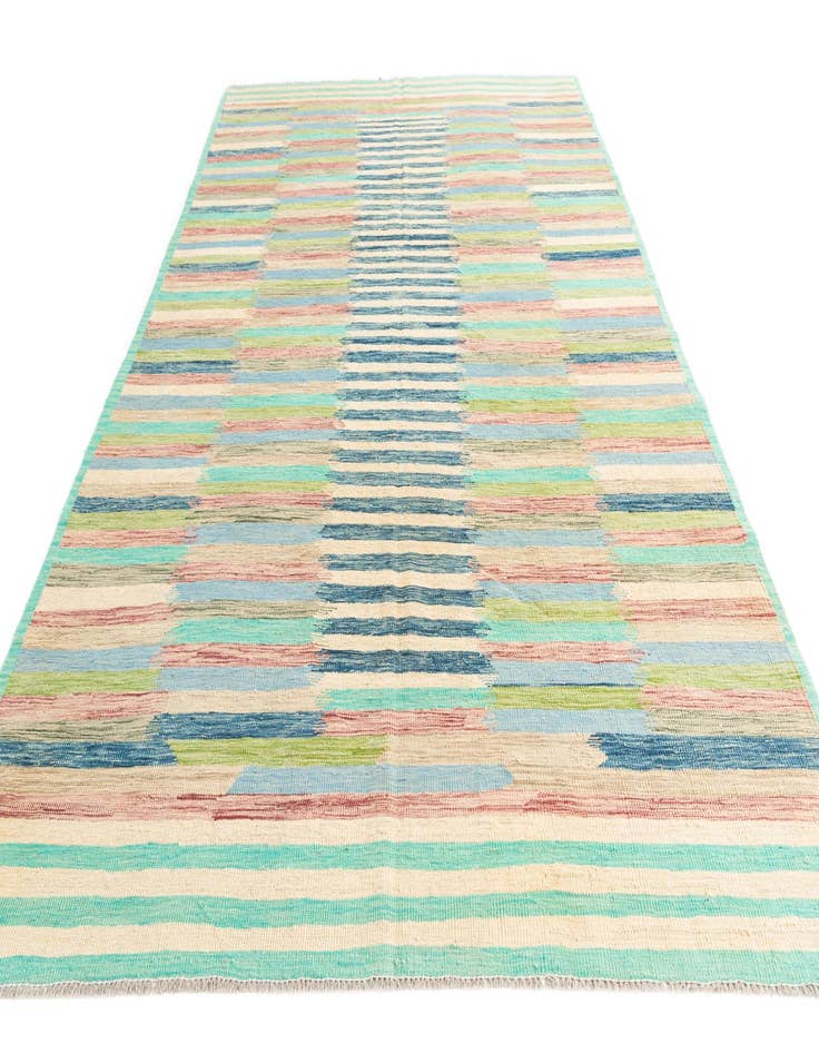 Detail image of  6' 4 x 9' 9  Hand Woven Kilim Modern Wool Rug