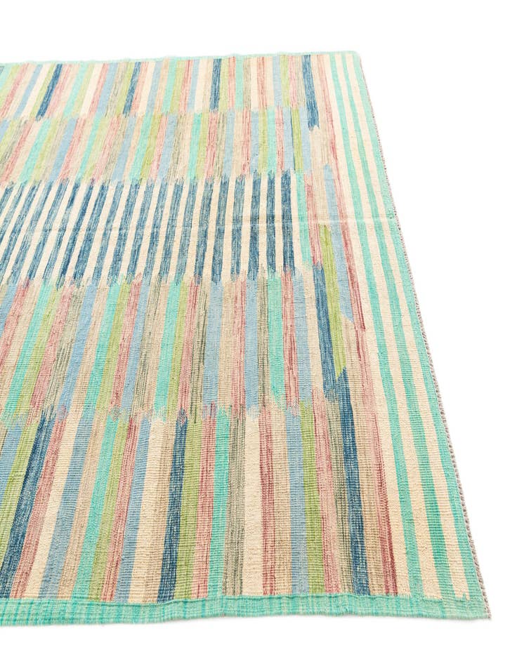 Detail image of  6' 4 x 9' 9  Hand Woven Kilim Modern Wool Rug