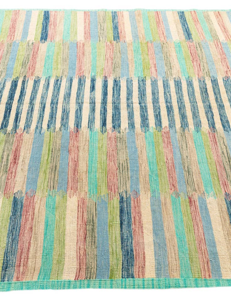 Detail image of  6' 4 x 9' 9  Hand Woven Kilim Modern Wool Rug