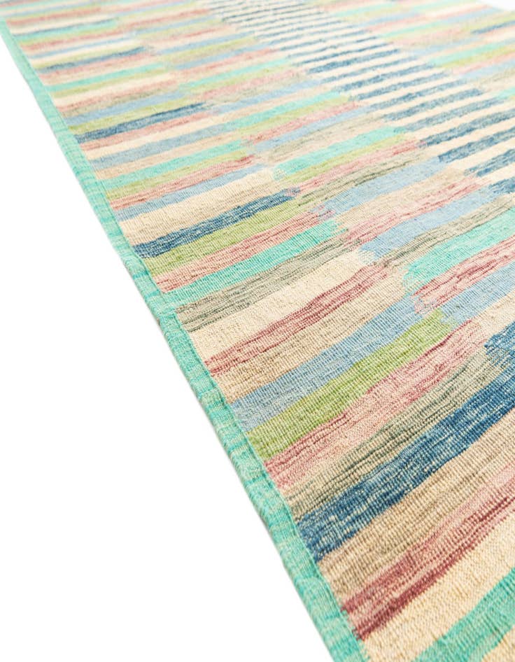 Detail image of  6' 4 x 9' 9  Hand Woven Kilim Modern Wool Rug