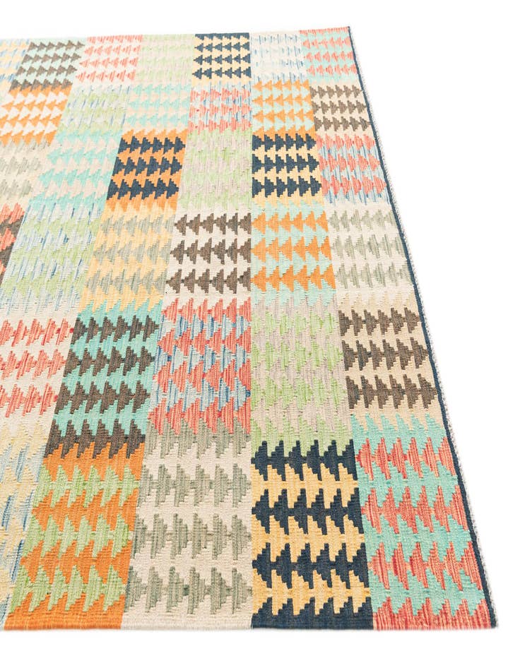 Detail image of  6' 5 x 9' 9  Hand Woven Kilim Modern Wool Rug