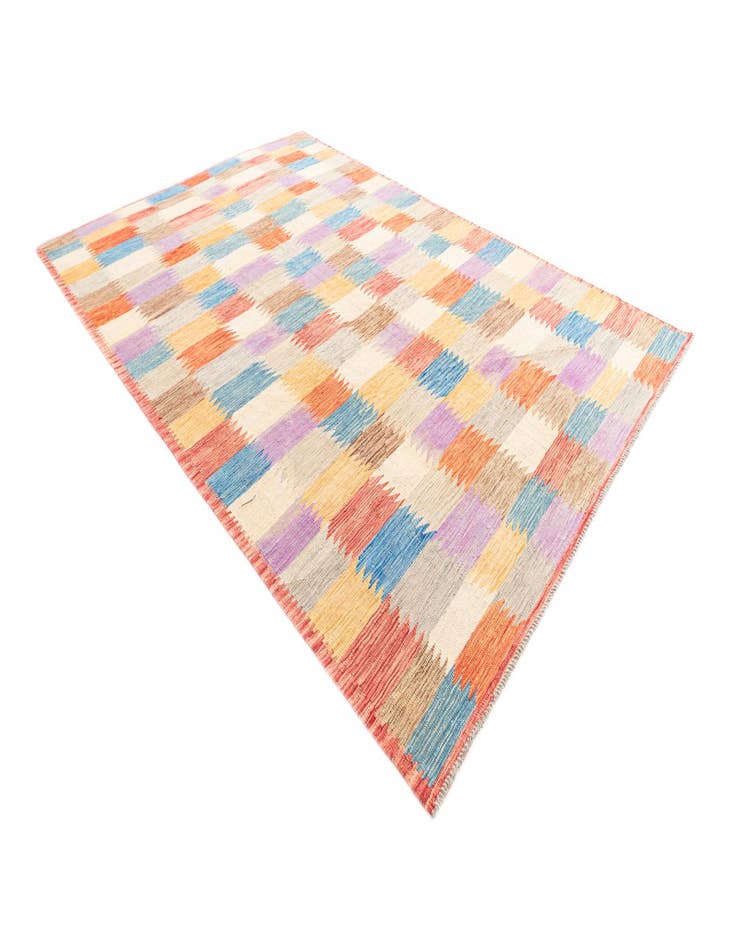 Detail image of  6' 7 x 9' 8  Hand Woven Kilim Modern Wool Rug