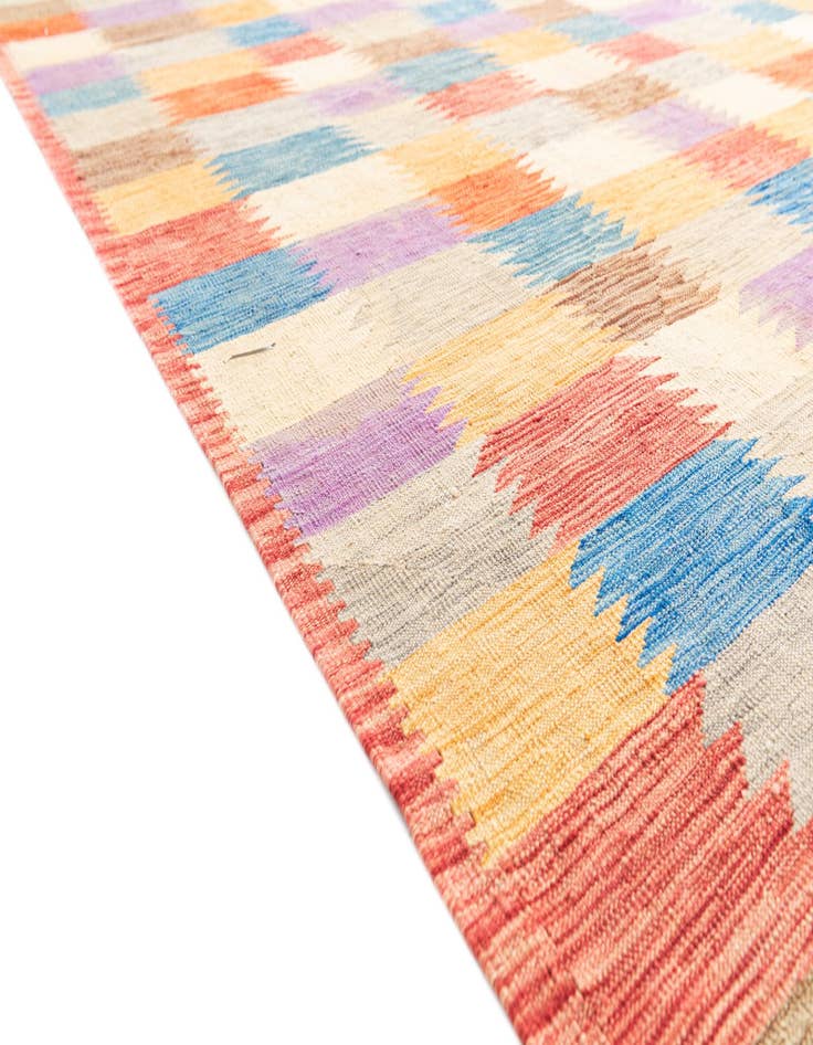 Detail image of  6' 7 x 9' 8  Hand Woven Kilim Modern Wool Rug