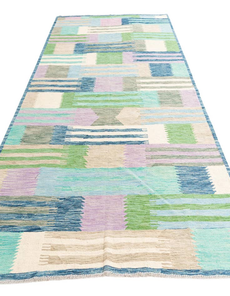 Detail image of  6' 5 x 9' 10  Hand Woven Kilim Modern Wool Rug