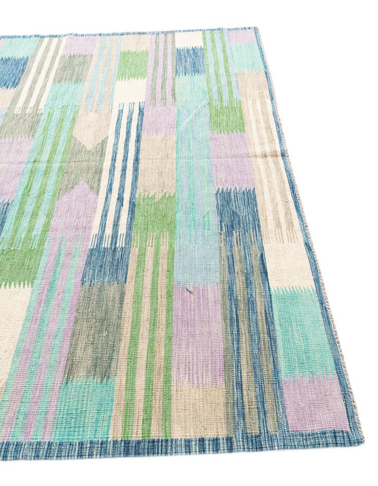 Detail image of  6' 5 x 9' 10  Hand Woven Kilim Modern Wool Rug