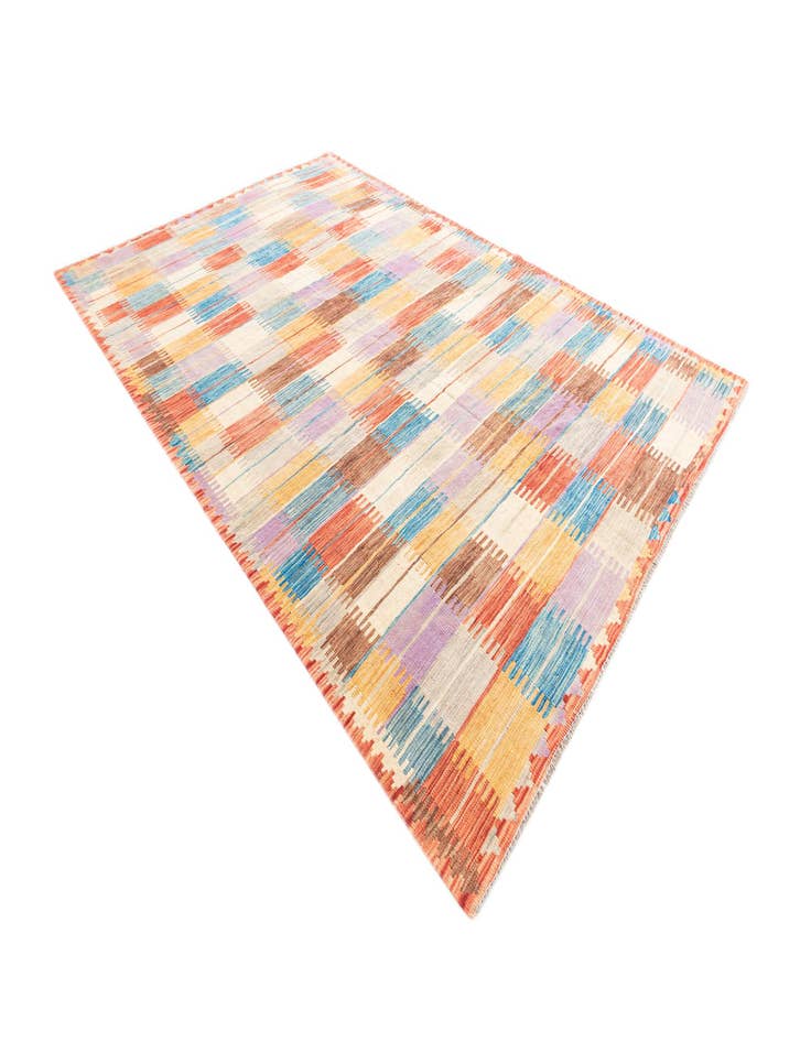 Detail image of  6' 4 x 9' 7  Hand Woven Kilim Modern Wool Rug