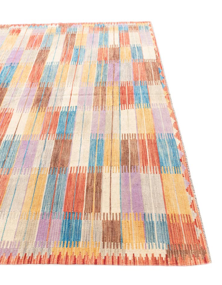 Detail image of  6' 4 x 9' 7  Hand Woven Kilim Modern Wool Rug