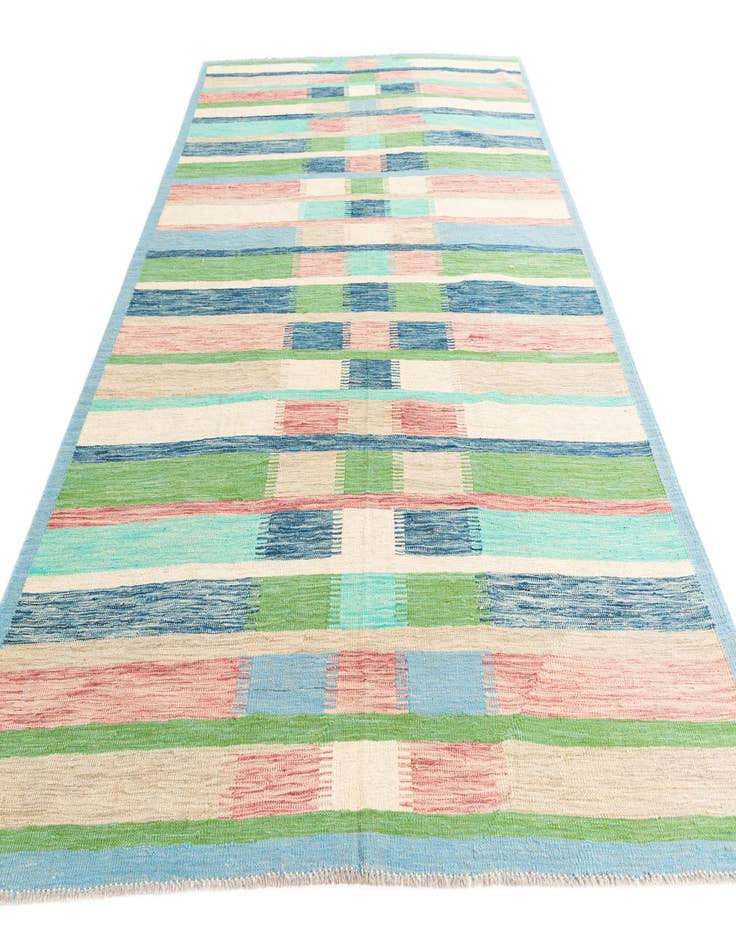 Detail image of  6' 5 x 9' 10  Hand Woven Kilim Modern Wool Rug