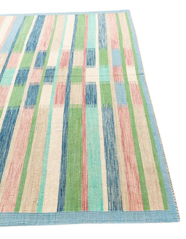 Detail image of  6' 5 x 9' 10  Hand Woven Kilim Modern Wool Rug