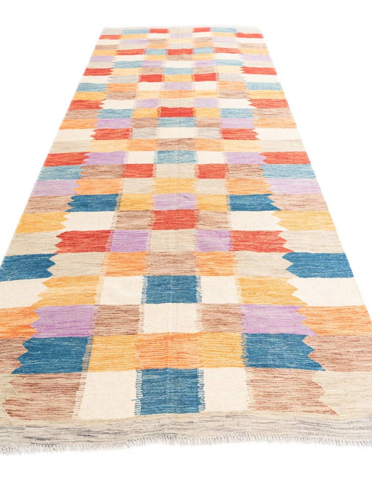 Detail image of  6' 7 x 9' 9  Hand Woven Kilim Modern Wool Rug