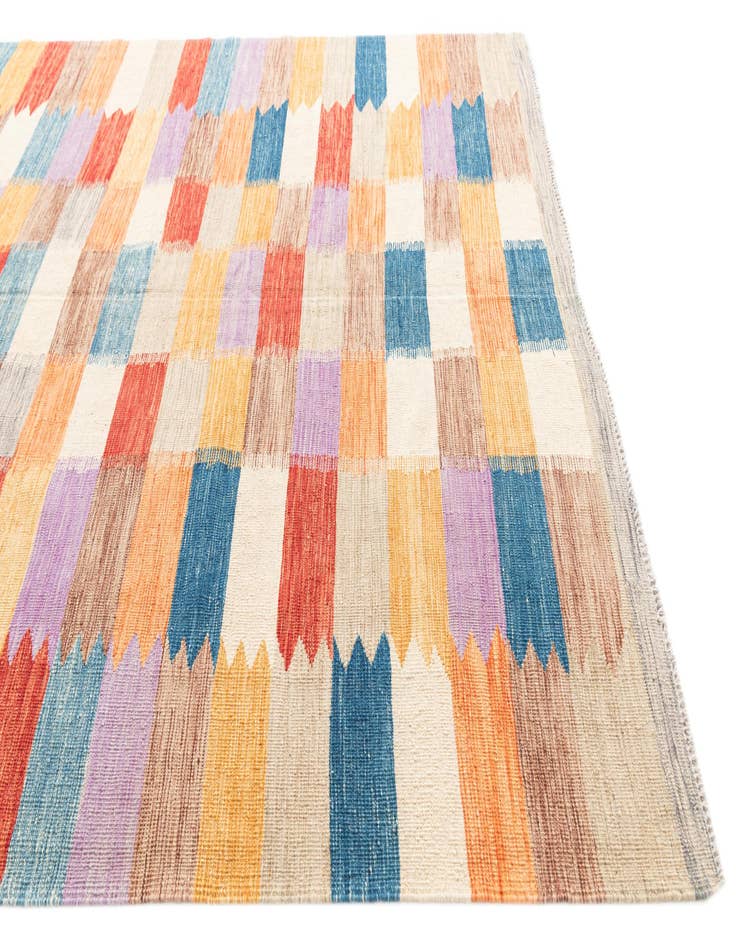 Detail image of  6' 7 x 9' 9  Hand Woven Kilim Modern Wool Rug