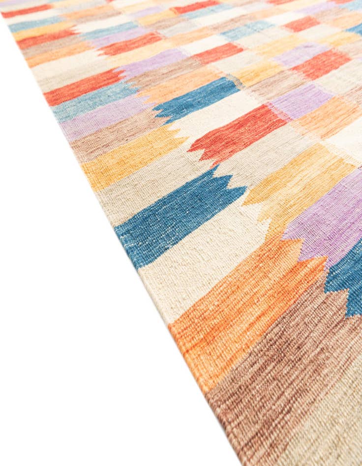 Detail image of  6' 7 x 9' 9  Hand Woven Kilim Modern Wool Rug
