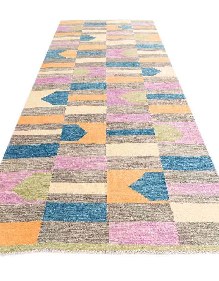Detail image of  6' 9 x 10'  Hand Woven Kilim Modern Wool Rug