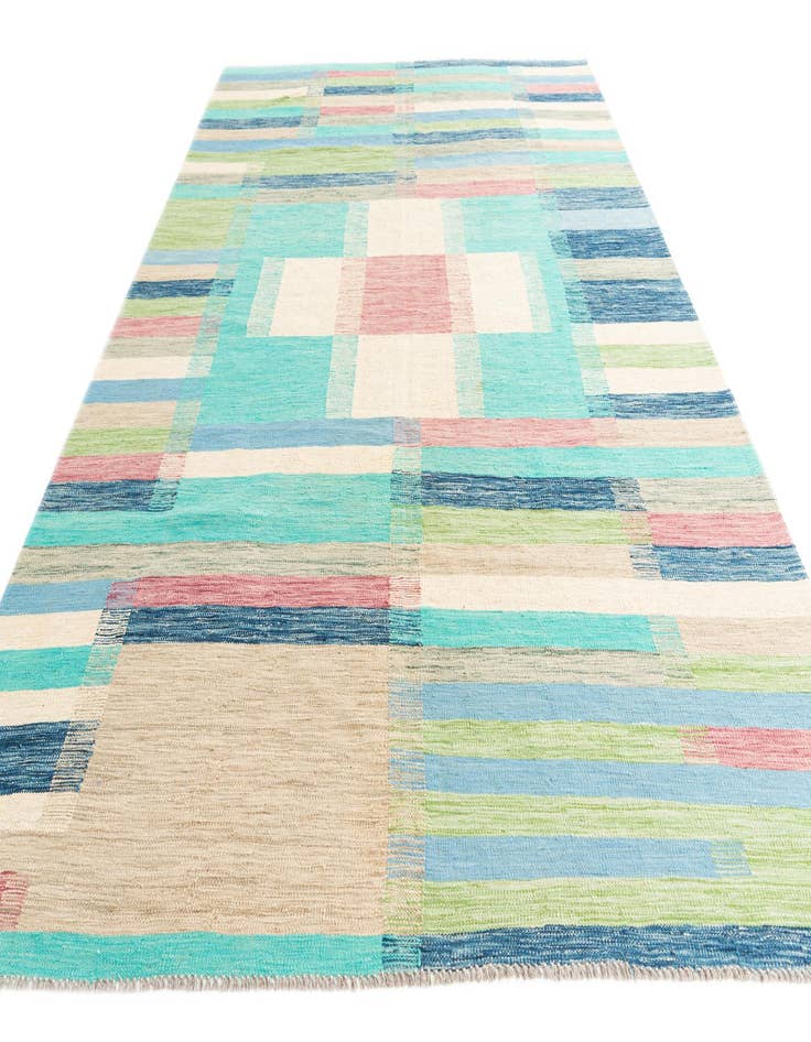 Detail image of  6' 8 x 9' 7  Hand Woven Kilim Modern Wool Rug