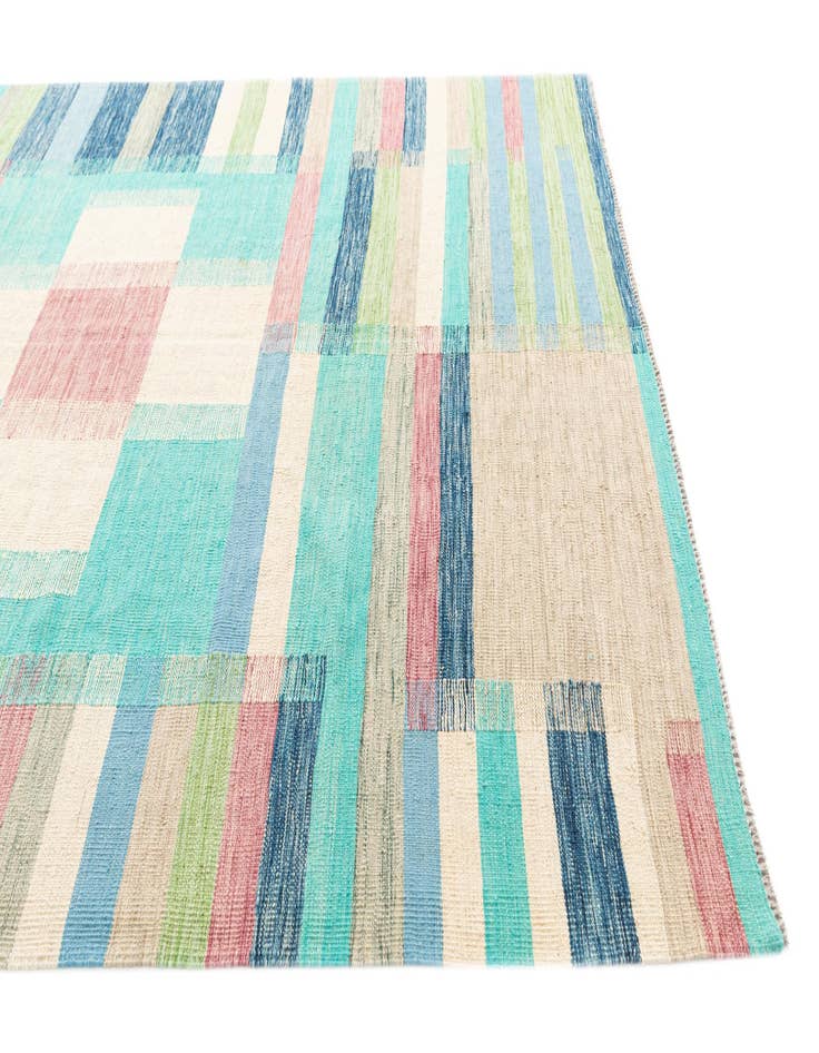 Detail image of  6' 8 x 9' 7  Hand Woven Kilim Modern Wool Rug