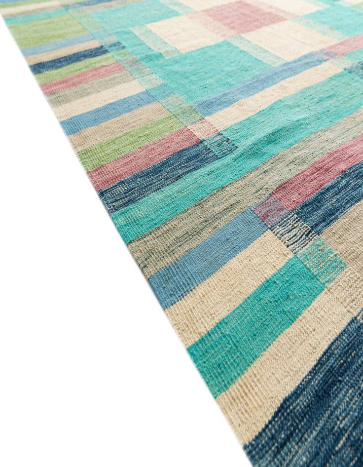Detail image of  6' 8 x 9' 7  Hand Woven Kilim Modern Wool Rug