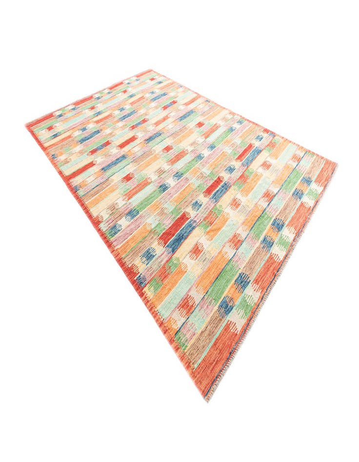 Detail image of  6' 5 x 9' 7  Hand Woven Kilim Modern Wool Rug