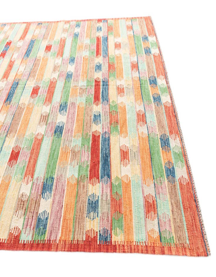 Detail image of  6' 5 x 9' 7  Hand Woven Kilim Modern Wool Rug