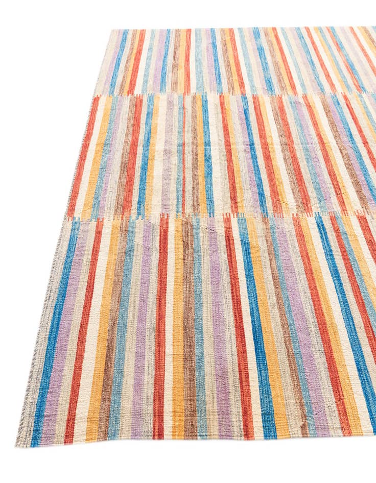 Detail image of  6' 10 x 9' 7  Hand Woven Kilim Modern Wool Rug