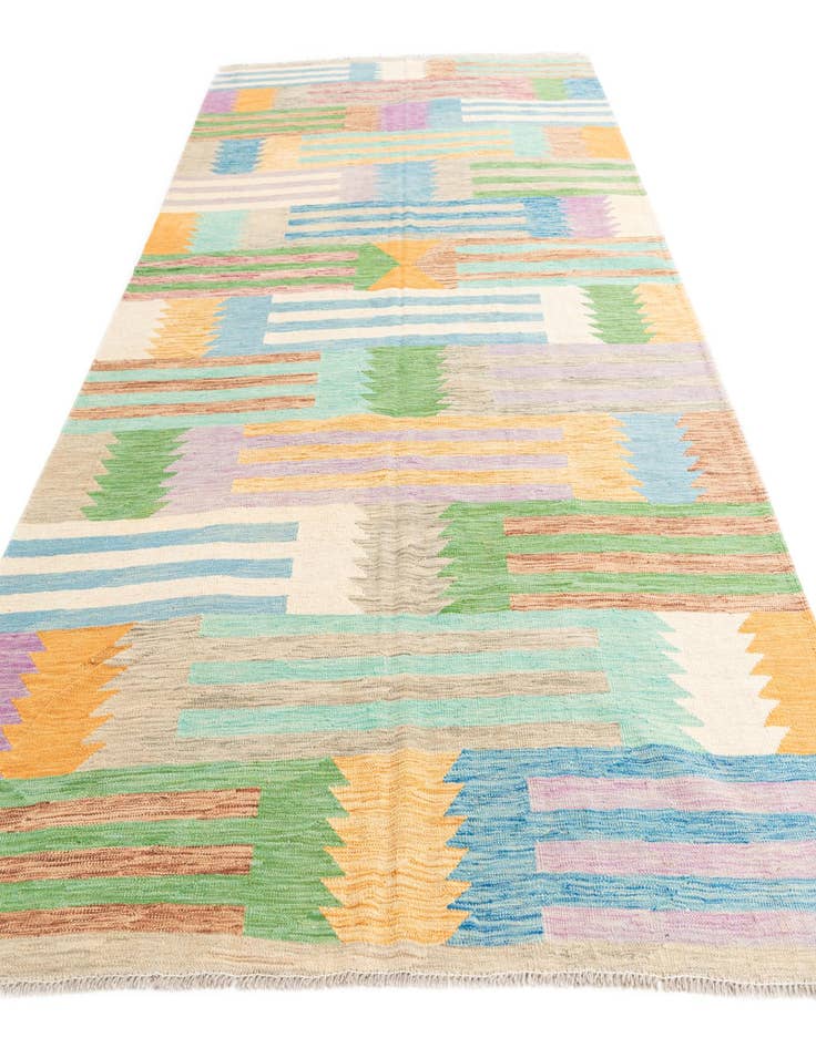 Detail image of  6' 8 x 9' 9  Hand Woven Kilim Modern Wool Rug