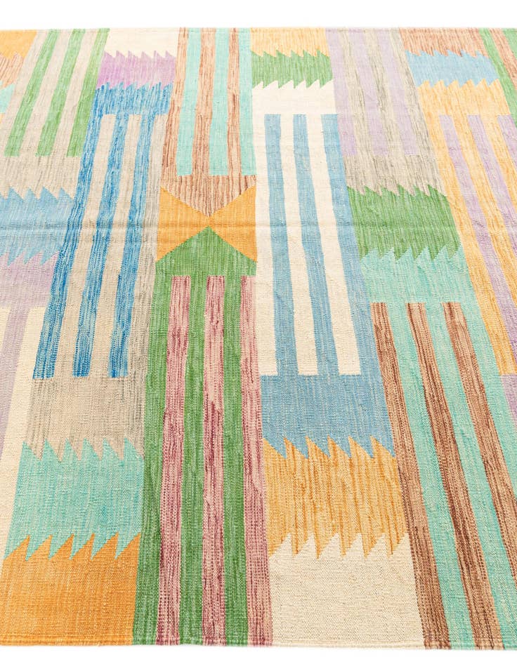 Detail image of  6' 8 x 9' 9  Hand Woven Kilim Modern Wool Rug