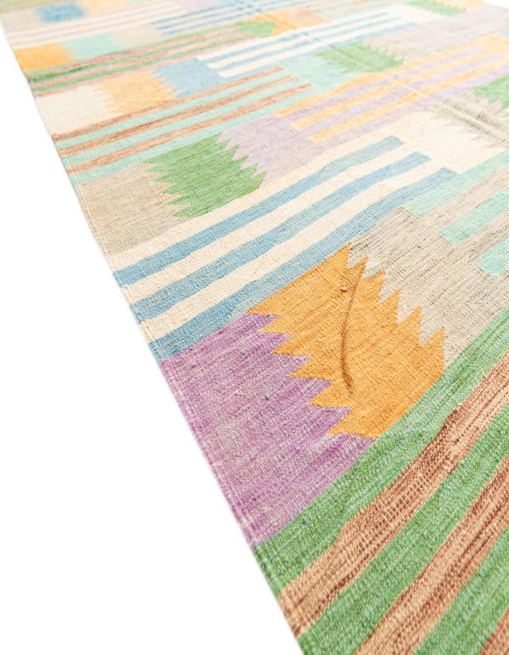 Detail image of  6' 8 x 9' 9  Hand Woven Kilim Modern Wool Rug