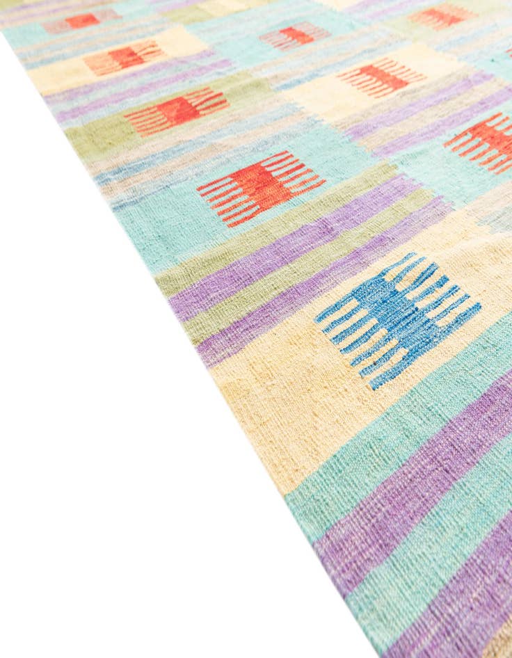 Detail image of  6' 7 x 9' 9  Hand Woven Kilim Modern Wool Rug