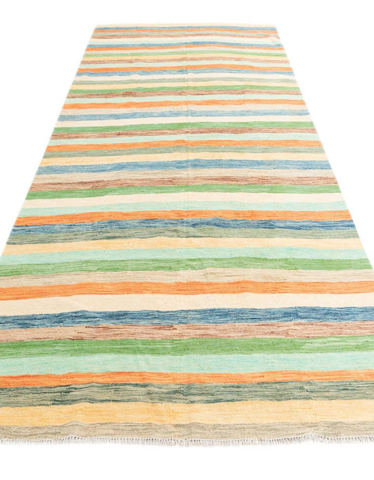 Detail image of  6' 7 x 9' 9  Hand Woven Kilim Modern Wool Rug