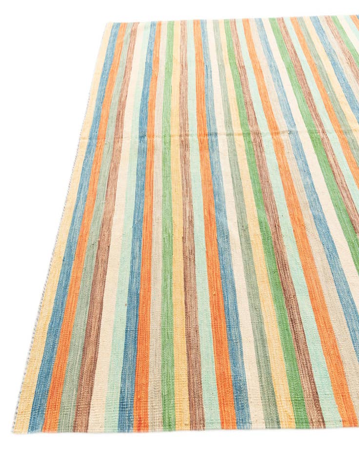 Detail image of  6' 7 x 9' 9  Hand Woven Kilim Modern Wool Rug