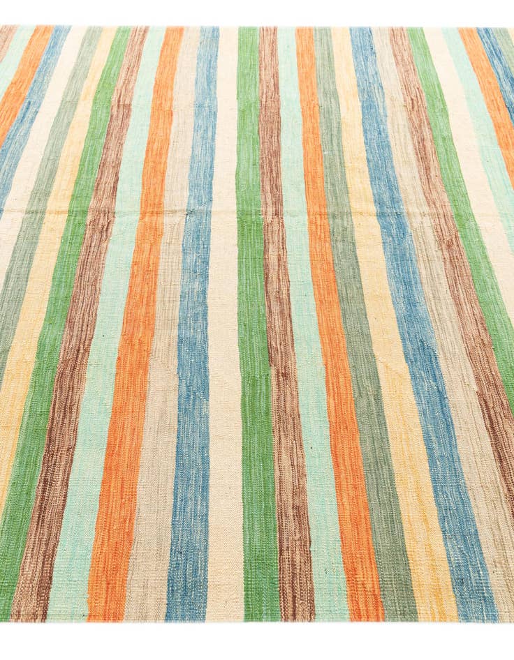 Detail image of  6' 7 x 9' 9  Hand Woven Kilim Modern Wool Rug