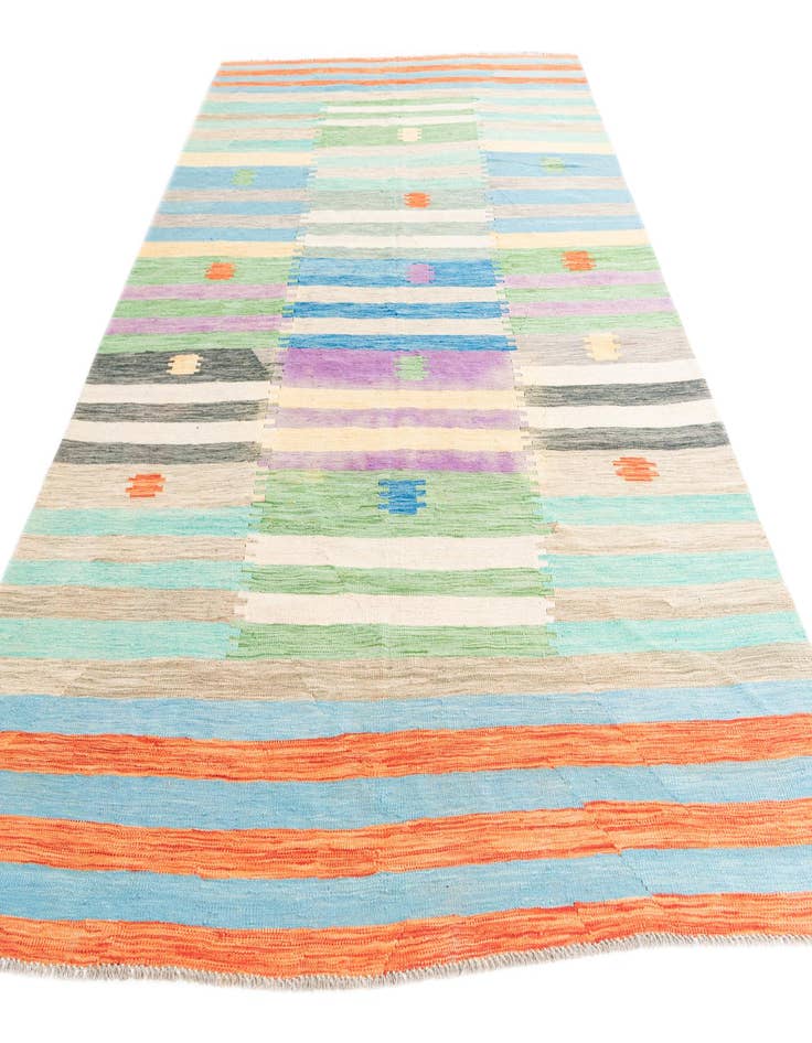 Detail image of  6' 7 x 9' 8  Hand Woven Kilim Modern Wool Rug