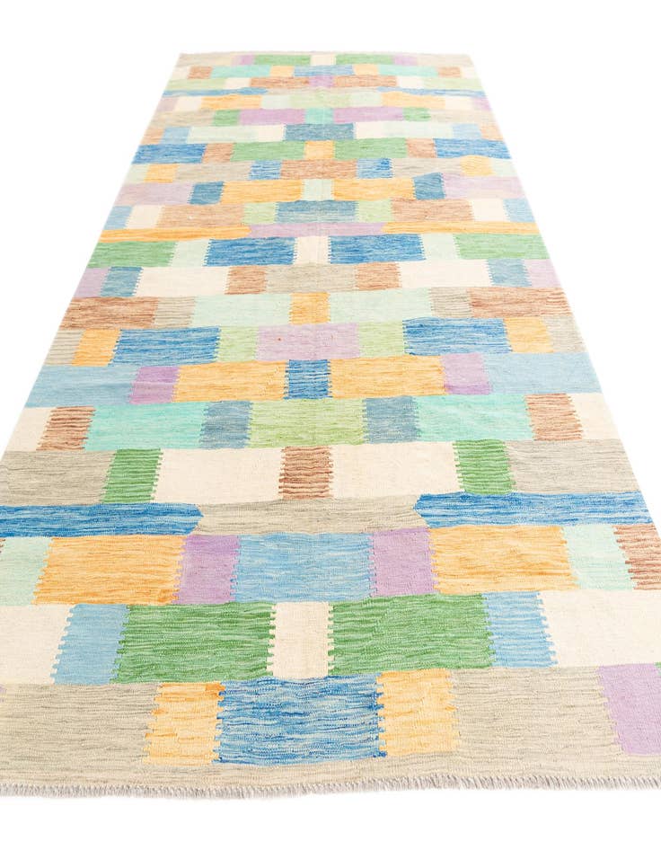 Detail image of  6' 7 x 9' 8  Hand Woven Kilim Modern Wool Rug