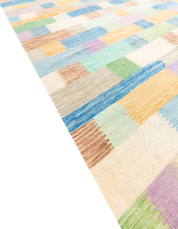 Detail image of  6' 7 x 9' 8  Hand Woven Kilim Modern Wool Rug