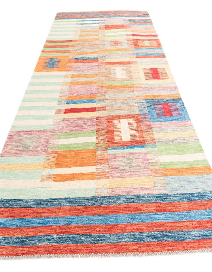 Detail image of  6' 8 x 9' 10  Hand Woven Kilim Modern Wool Rug