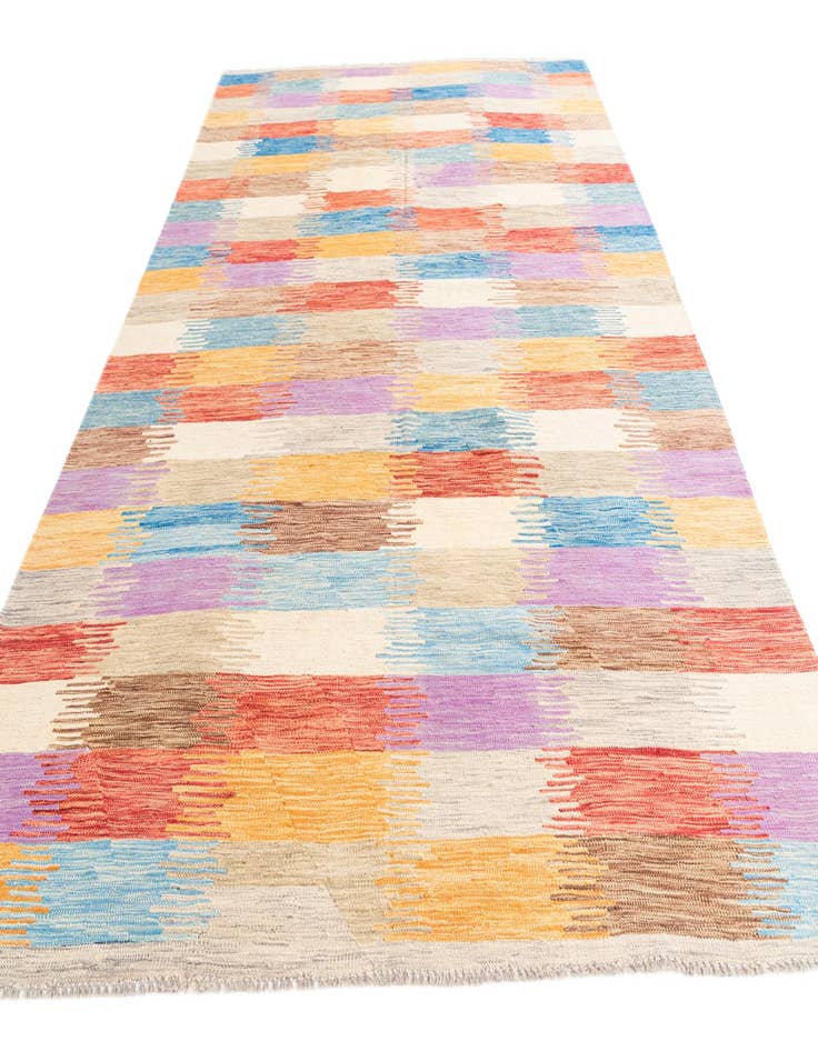 Detail image of  6' 7 x 10'  Hand Woven Kilim Modern Wool Rug