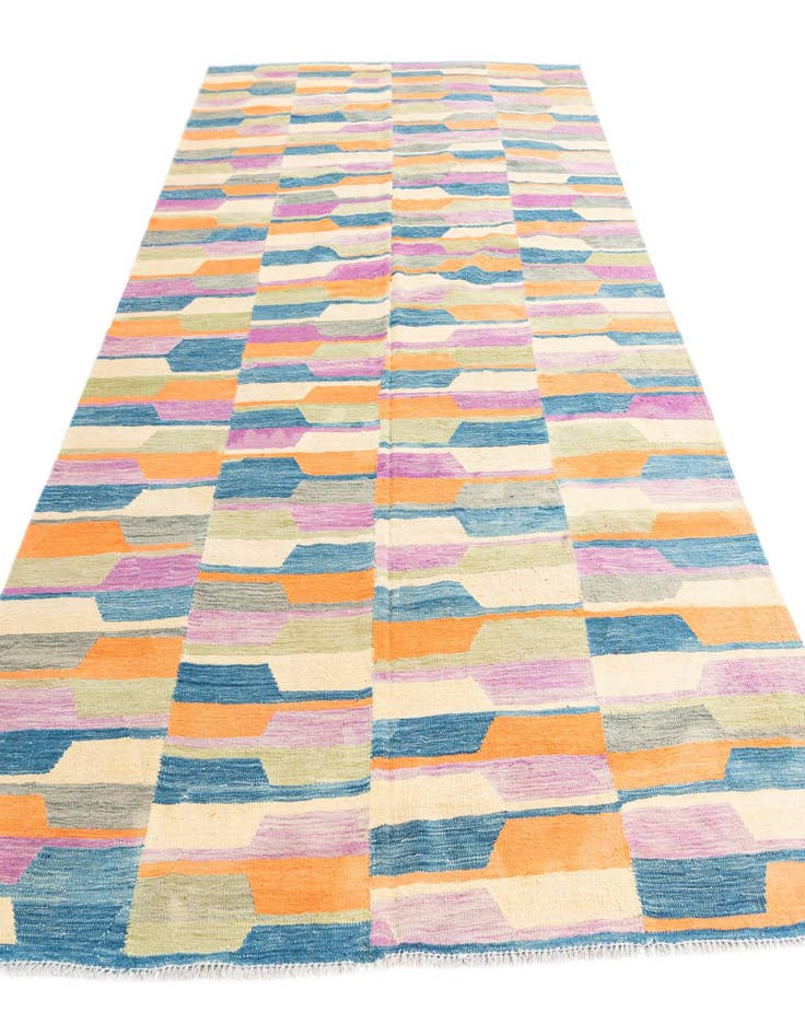 Detail image of  6' 7 x 9' 10  Hand Woven Kilim Modern Wool Rug
