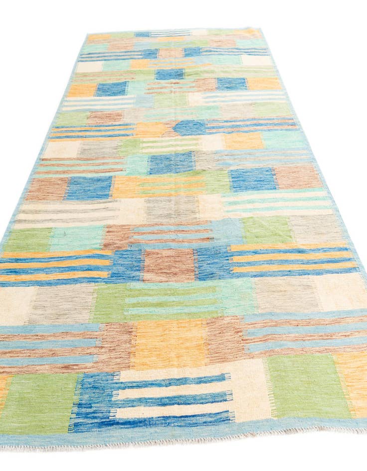 Detail image of  6' 9 x 10'  Hand Woven Kilim Modern Wool Rug