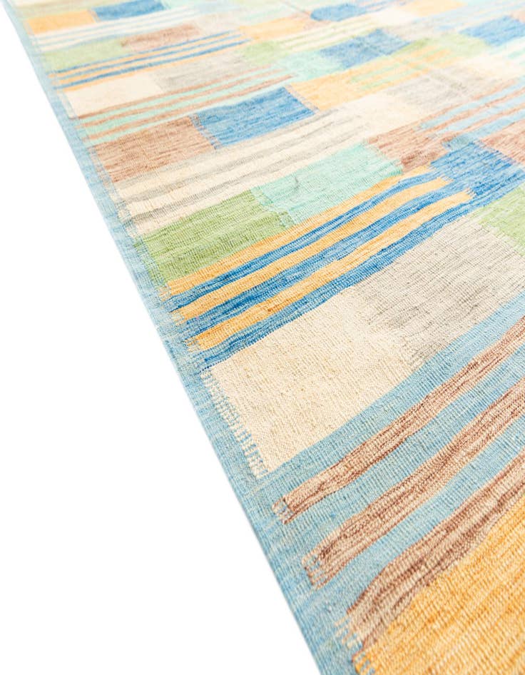 Detail image of  6' 9 x 10'  Hand Woven Kilim Modern Wool Rug