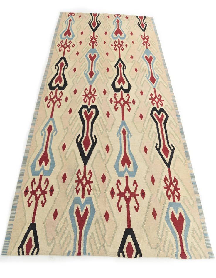 Detail image of  7' 2 x 9' 6  Hand Woven Kilim Modern Wool Rug