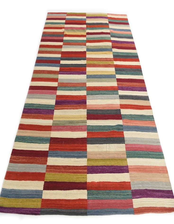 Detail image of  7' x 9' 3  Hand Woven Kilim Modern Wool Rug