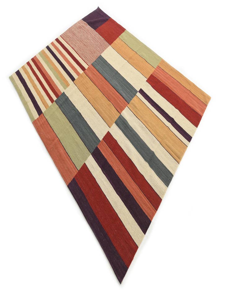 Detail image of  6' x 7' 9  Hand Woven Kilim Modern Wool Rug