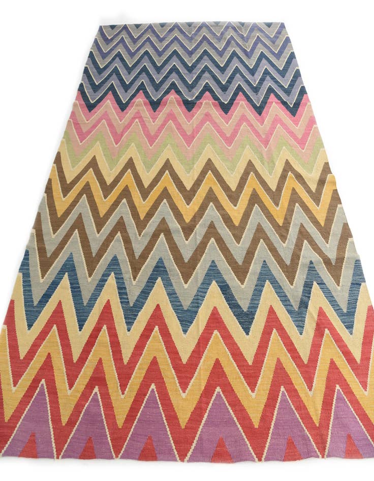 Detail image of  8' 5 x 9' 10  Hand Woven Kilim Modern Wool Rug