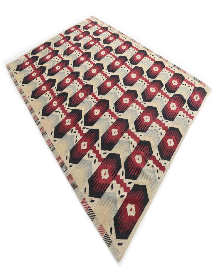 Detail image of  8' 9 x 11' 6  Hand Woven Kilim Modern Wool Rug