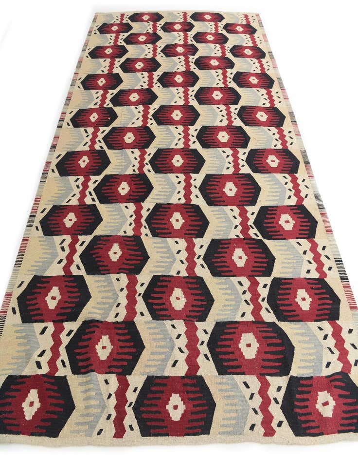 Detail image of  8' 9 x 11' 6  Hand Woven Kilim Modern Wool Rug