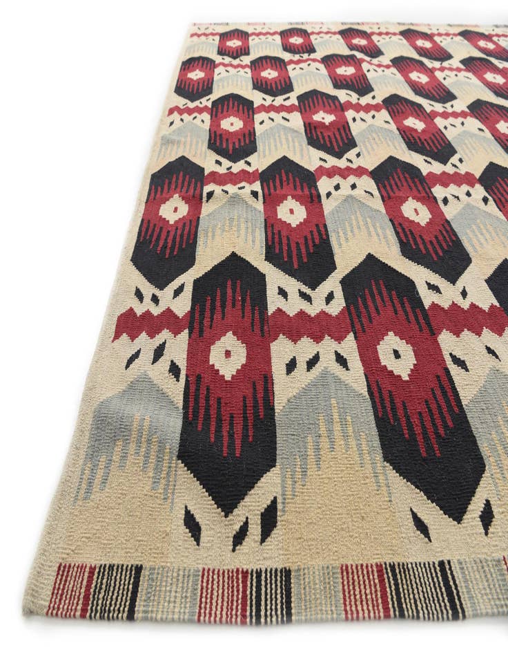 Detail image of  8' 9 x 11' 6  Hand Woven Kilim Modern Wool Rug
