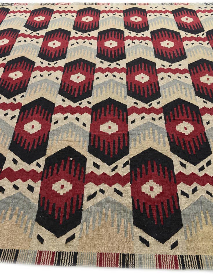 Detail image of  8' 9 x 11' 6  Hand Woven Kilim Modern Wool Rug