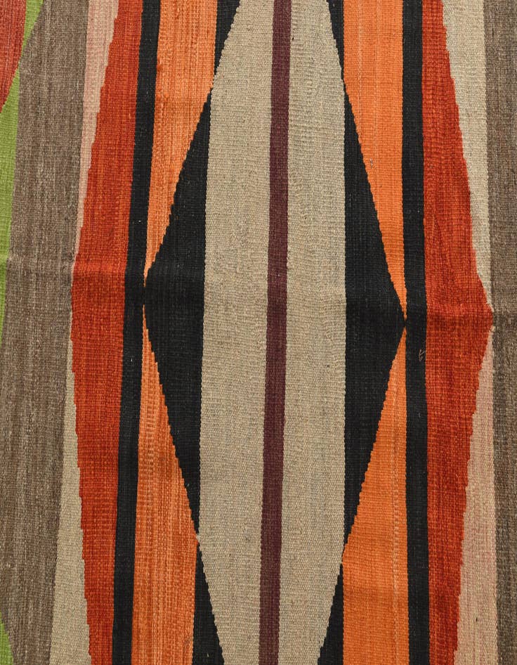 Detail image of  4' 8 x 6' 6  Hand Woven Kilim Modern Wool Rug