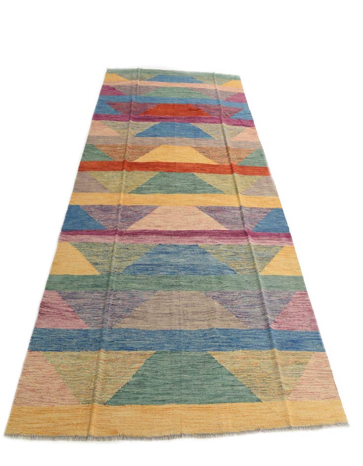 Detail image of  6' 5 x 10'  Hand Woven Kilim Modern Wool Rug