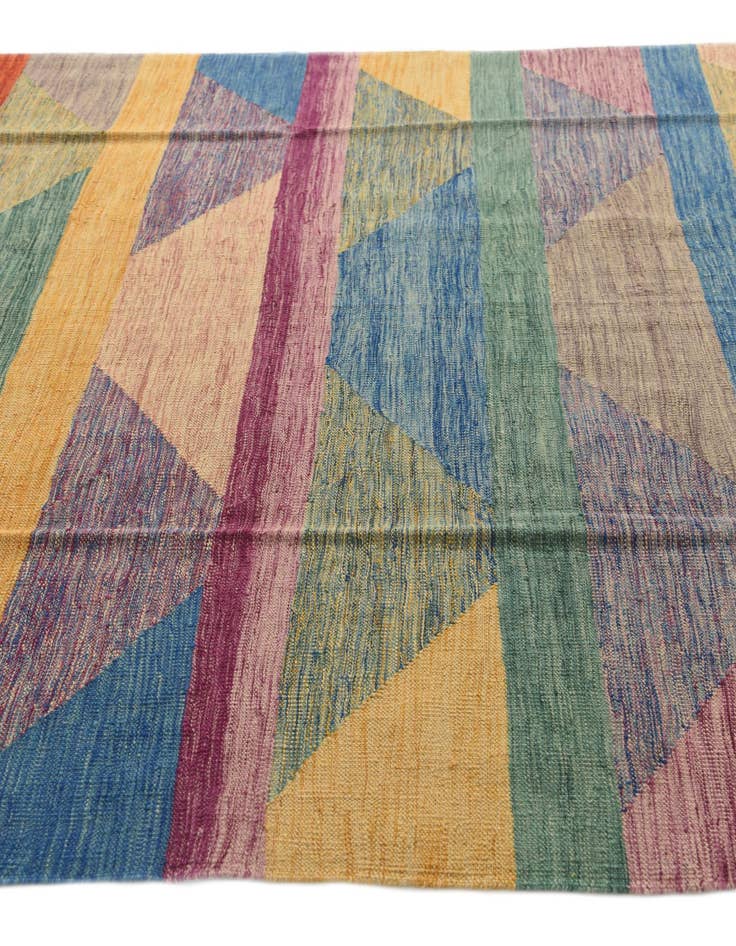 Detail image of  6' 5 x 10'  Hand Woven Kilim Modern Wool Rug
