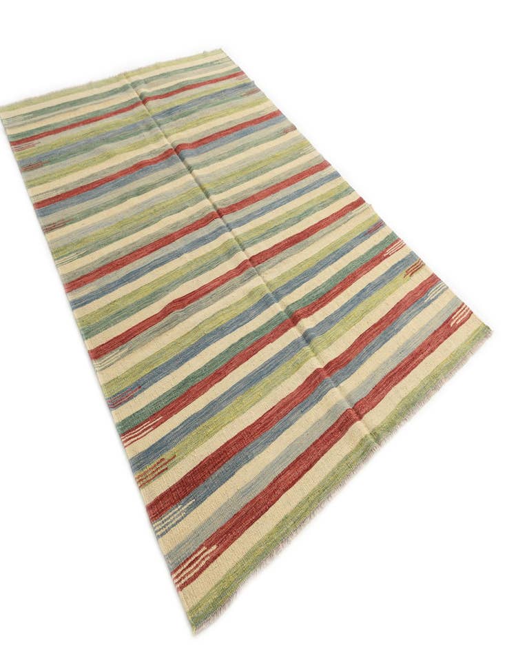 Detail image of  5' 9 x 8' 1  Hand Woven Kilim Modern Wool Rug